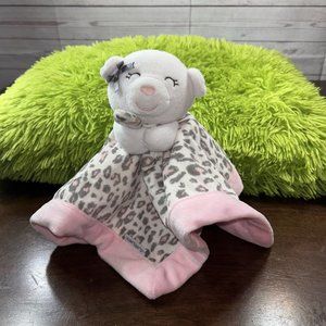 Carters Lovey Pink Gray Cheetah Leopard Baby Security Blanket White Bear Cat